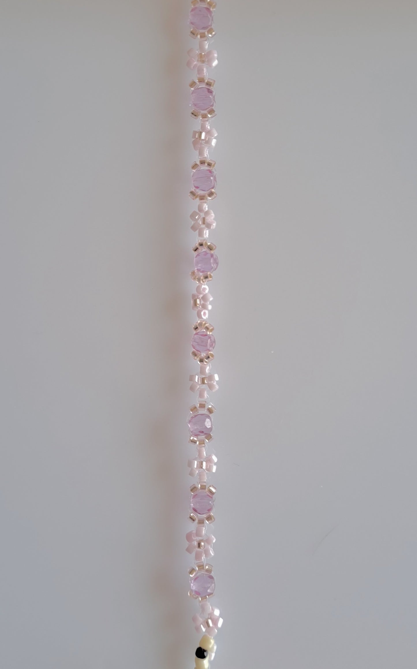 Bracelet cristal &amp; fleur lilas